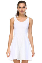 Women's White Skater Dress with Contrast Panel