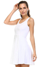 Women's White Skater Dress with Contrast Panel