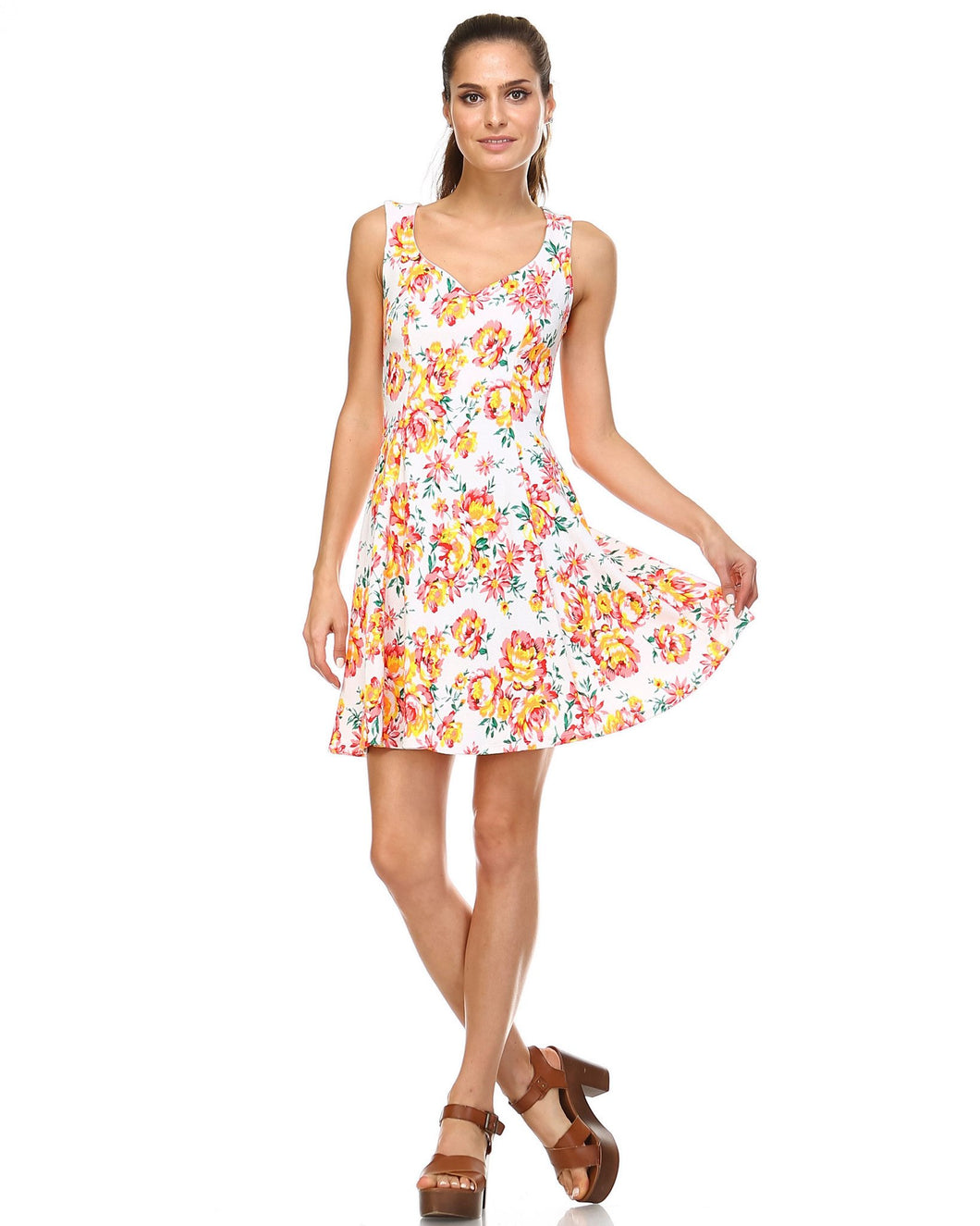 Urban Love Floral Printed Skater Dress