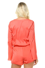 Women's Long Sleeve Waist Tie Romper
