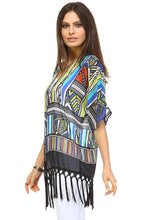 Marcelle Margaux Multi Color Tassel Detail Kimono Top