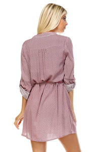 Marcelle Margaux Front Tassel Tie Button Up Dress -  - 8