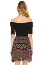 Urban Love Printed Off Shoulder A-Line Dress