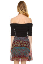 Urban Love Printed Off Shoulder A-Line Dress