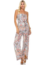 Marcelle Margaux Printed Elastic Waistline Tie Jumpsuit