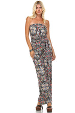 Marcelle Margaux Printed Elastic Waistline Tie Jumpsuit