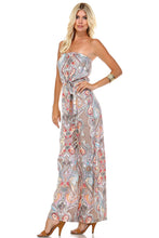 Marcelle Margaux Printed Elastic Waistline Tie Jumpsuit