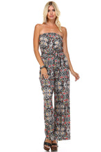 Marcelle Margaux Printed Elastic Waistline Tie Jumpsuit