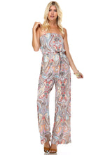 Marcelle Margaux Printed Elastic Waistline Tie Jumpsuit