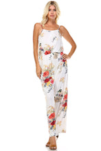 Marcelle Margaux Printed V-Back Elastic Waistline Jumpsuit
