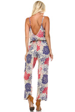 Marcelle Margaux Printed V-Back Elastic Waistline Jumpsuit