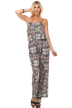 Marcelle Margaux Printed V-Back Elastic Waistline Jumpsuit