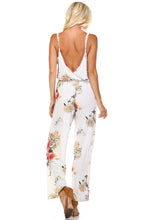 Marcelle Margaux Printed V-Back Elastic Waistline Jumpsuit