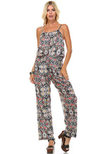 Marcelle Margaux Printed V-Back Elastic Waistline Jumpsuit