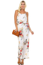 Marcelle Margaux Printed V-Back Elastic Waistline Jumpsuit