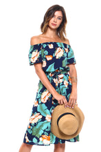 Women's Off Shoulder Floral Front Tie Dress