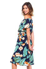 Women's Off Shoulder Floral Front Tie Dress
