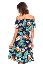 Women's Off Shoulder Floral Front Tie Dress