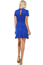 Marcelle Margaux High Neck Short Sleeve Fit and Flare Dress