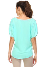 Women's Short Sleeve Lace Pocket Top