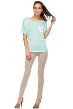 Women's Short Sleeve Lace Pocket Top