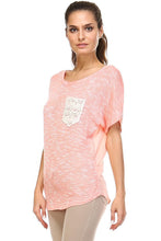 Women's Short Sleeve Lace Pocket Top