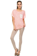 Women's Short Sleeve Lace Pocket Top