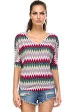 Women's Stripe V-Neck Top