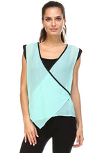 Women's Sleeveless Woven Surplice Top