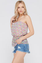 Women's Floral Printed Strapless Top