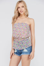 Women's Floral Printed Strapless Top