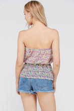Women's Floral Printed Strapless Top