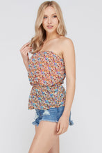 Women's Floral Printed Strapless Top