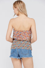Women's Floral Printed Strapless Top