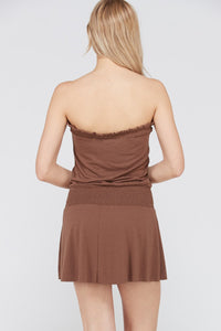 Women's Smock Strapless Dress with Elastic Waistband