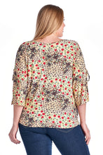 Christine V Plus Floral Printed Wrap Top