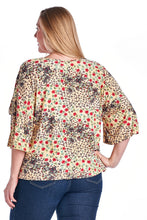 Christine V Plus Floral Printed Wrap Top