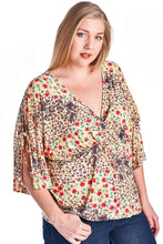 Christine V Plus Floral Printed Wrap Top