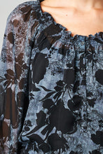 Christine V Floral Printed Chiffon Button Front Top with Tank Lining