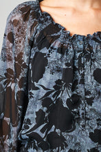 Christine V Floral Printed Chiffon Button Front Top