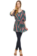 Christine V Belted Button-Front Top