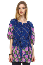 Christine V Belted Button-Front Top