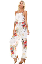 Marcelle Margaux Printed V-Back Elastic Waistline Jumpsuit