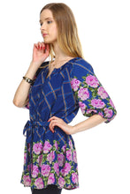 Christine V Belted Button-Front Top