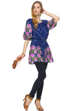 Christine V Belted Button-Front Top