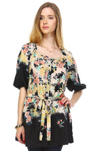 Christine V Belted Button-Front Top