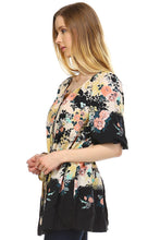 Christine V Belted Button-Front Top