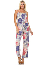 Marcelle Margaux Printed V-Back Elastic Waistline Jumpsuit