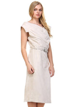 Women's Suede Draped Neckline Sleeveless Dress