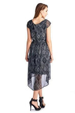 Sharagano Printed Chiffon High Low Dress